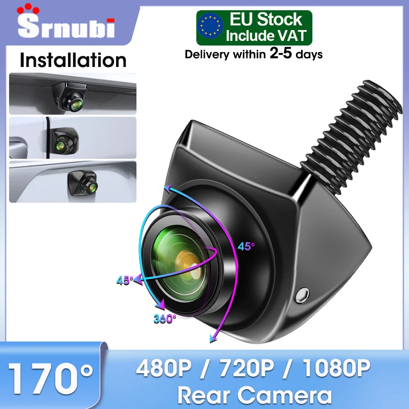 Srnubi 480P/720P/1080P Auto-Rückfahrkamera IP68 Wasserdicht Nachtsicht AHD 170 °   Gradweitsichtobjektiv ohne Beschädigung für Automodelle