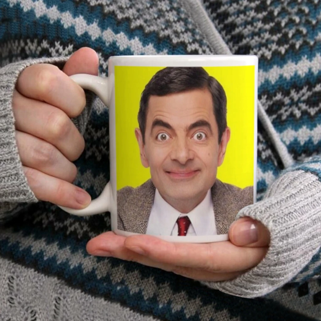 

Funny Man Bean Actor Rowan Atkinson White Mug 11oz Ceramic Tea Cup Coffee Mug Friends Birthday Gift11oz