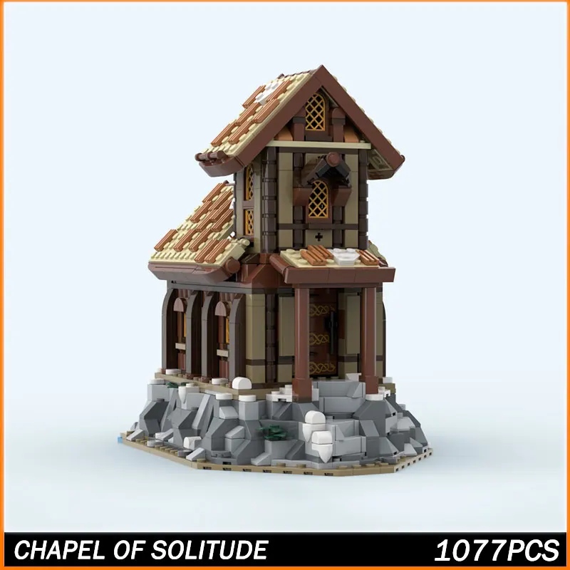 

Строительный блок MOC MOC, вид на улицу, модель часовни одиночества, кирпичные игрушки, частицы, креативное образование, Juguetes, рождественский подарок, 1077 шт.