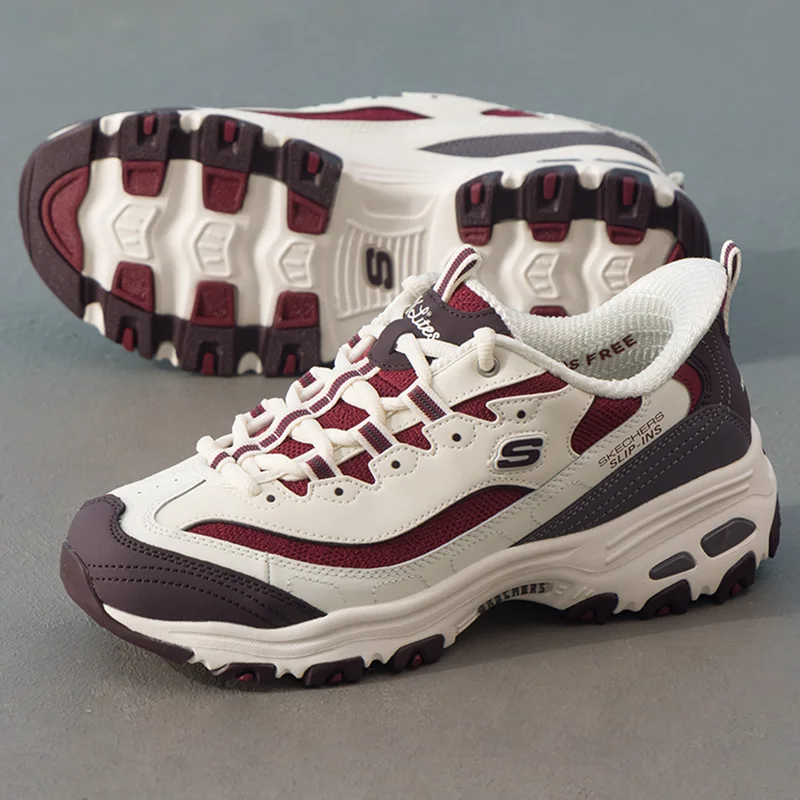 Skechers Women's Breathable Sports Casual Shoes, Comfortable Thick-Soled Dad Shoes, Fashionable Slip-On Panda Shoes 150537-Ntmt