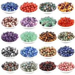 Natural Crystal Round Amethyst Quartz Agates Jasper Spacer Loose Stone Beads For Jewelry Making DIY Bracelet Necklace 4/6/8/10MM