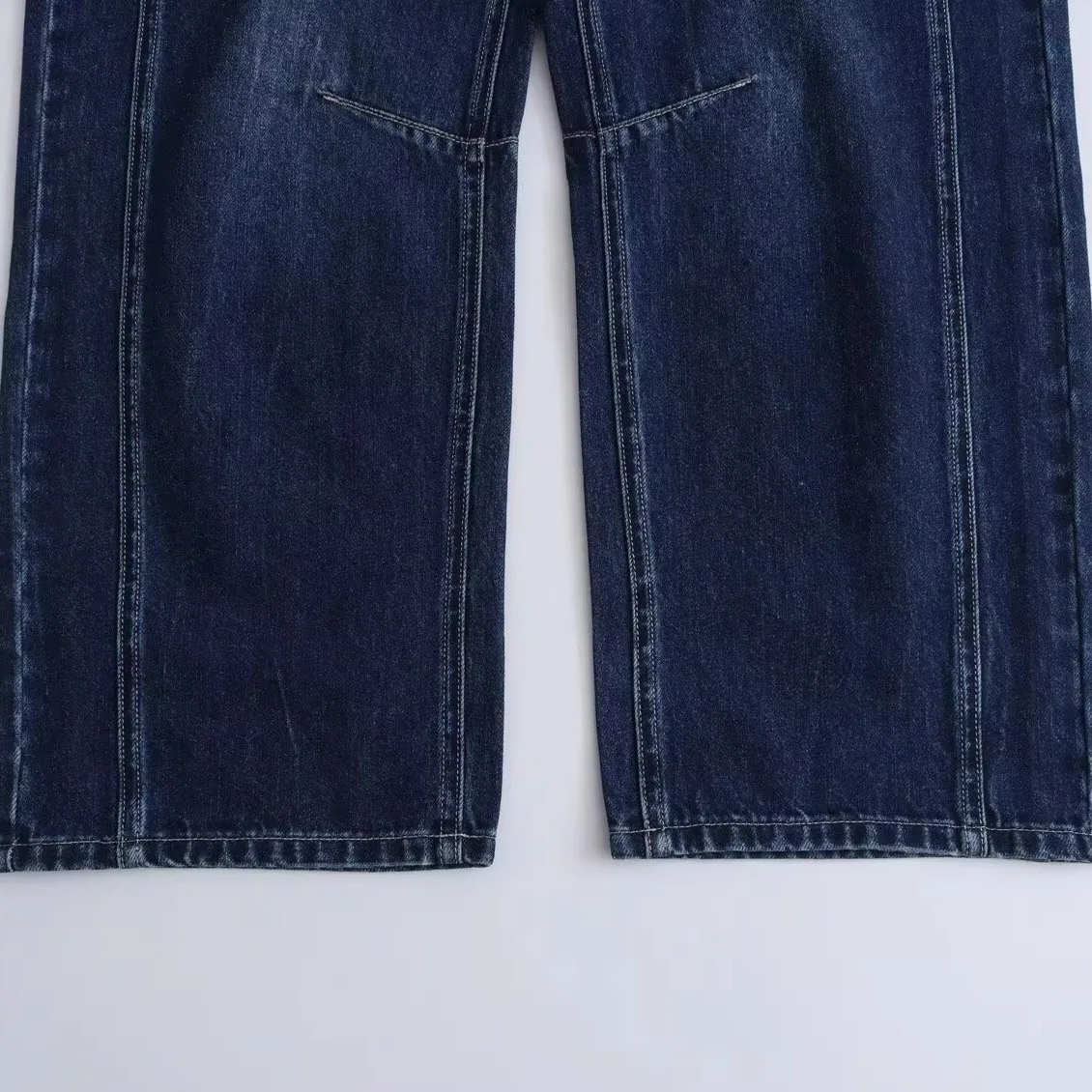 

ZBZA Autumn New Women's Loose Balloon Denim Jeans Design Sensation Faion Straight Leg Long Pants Ladies Premium Quali