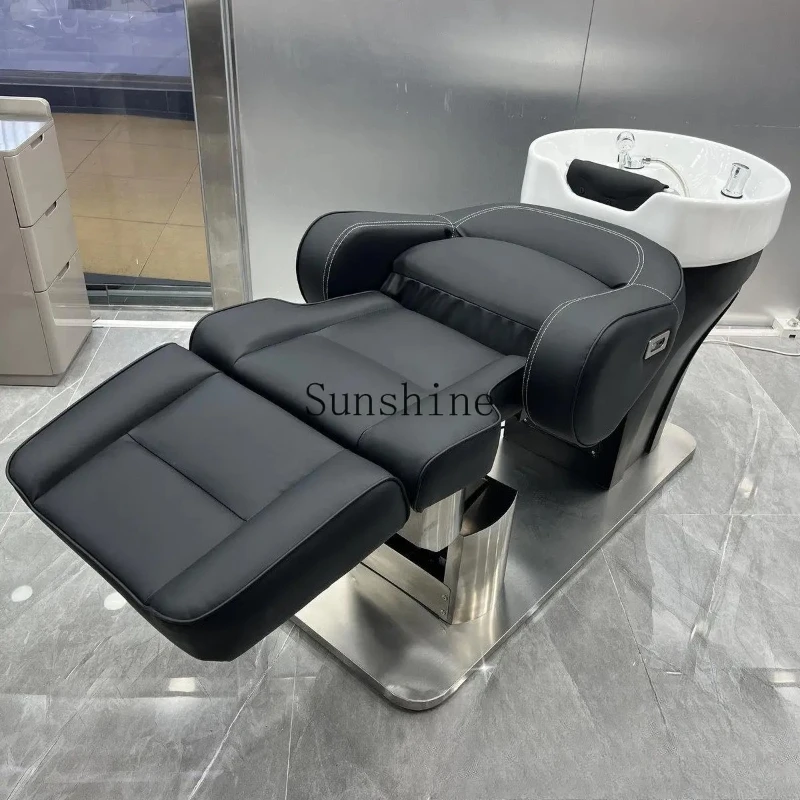 

Electric shampoo bed Barber shop Hair salon Special massage bed Half lying high-grade ceramic basin FT