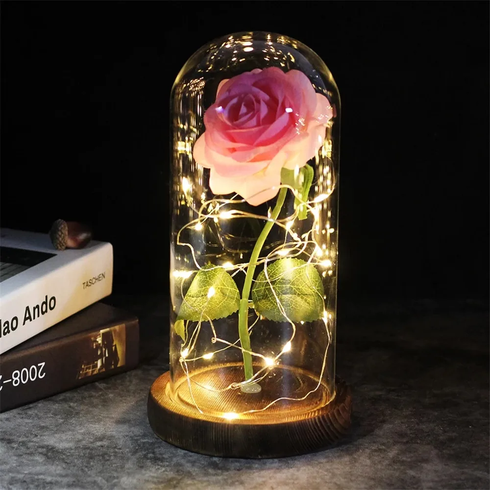 Drop shipping Galaxy Rose Artificial Flowers Beauty and the Beast Rose Wedding Decor Creative Valentine\'s Day Birstday\'s Gift