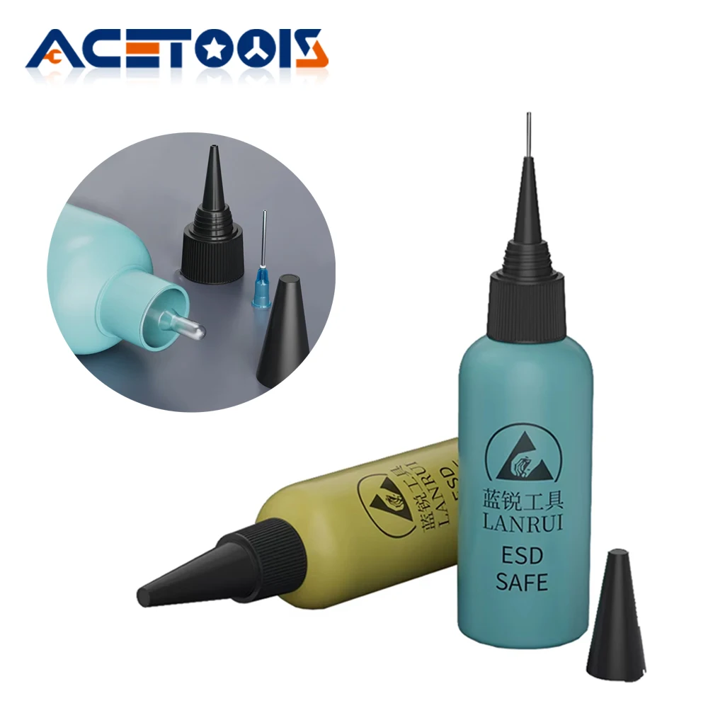 

LANRUI 60 мл ESD диспенсер для жидкости многоразовая бутылка пластиковый контейнер для материнской платы мобильного телефона бутылка для очистки печатной платы спирта