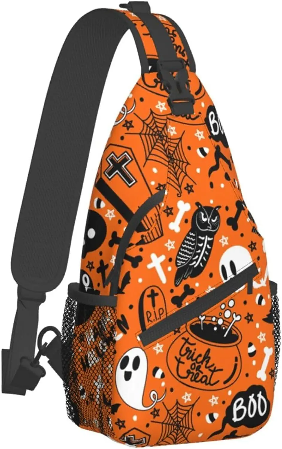 Straszne ręce Boo czaszki plecak na ramię dla kobiet Halloween torby Crossbody regulowane torba na klatkę piersiowa do wędrówek w jednym rozmiarze