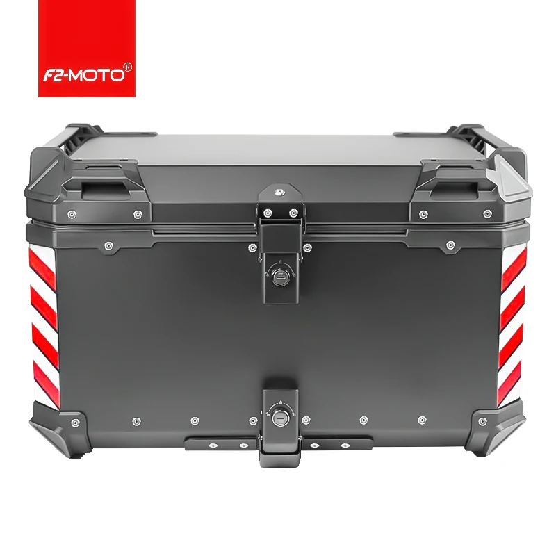 

Modification 85L Silver+Black F2-MOTO 1 Helmet Capacity Motorcycle Accessories Top Case Aluminum Trunk Wholesale Motorcycle Tail