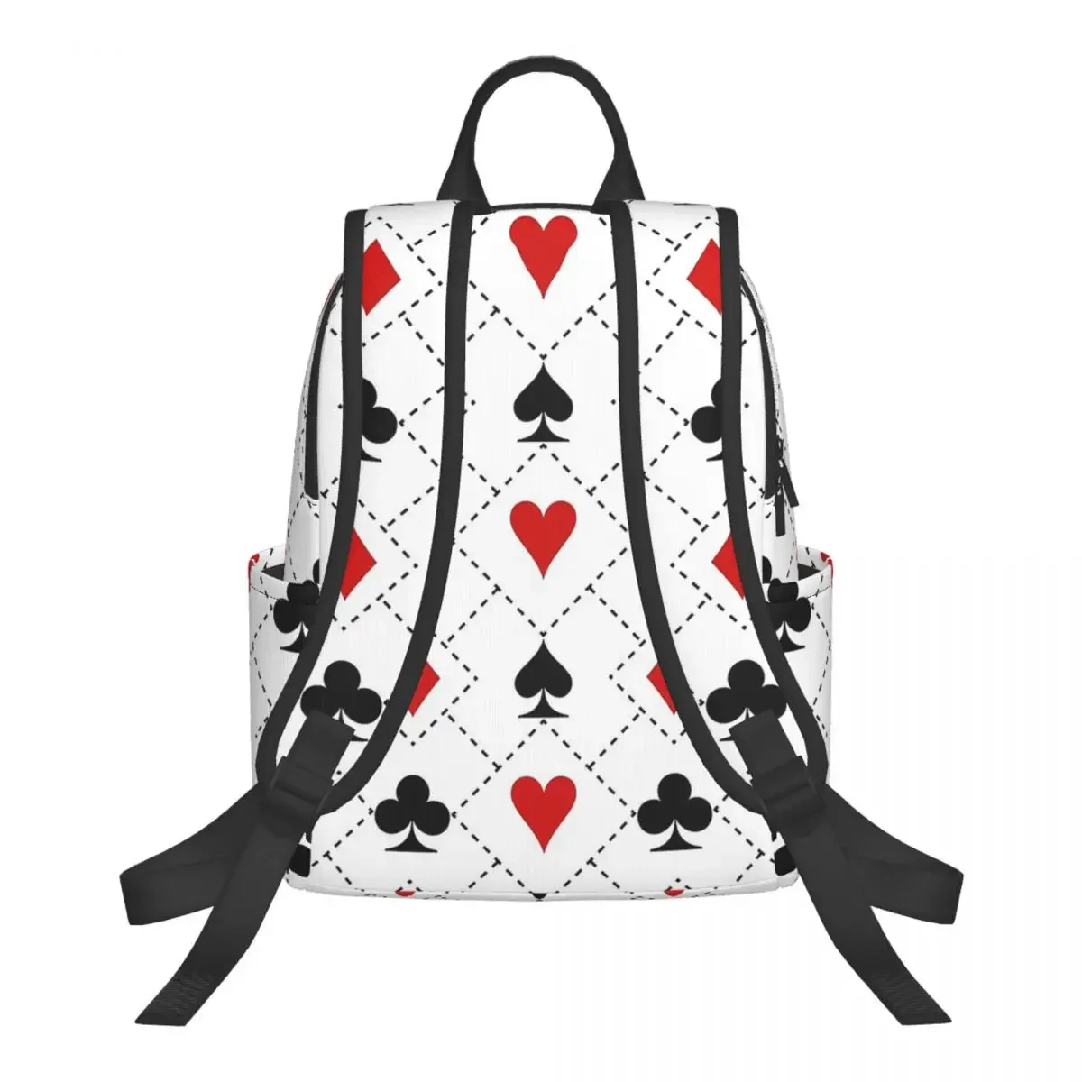 Playing Cards Suit Symbols Pattern Student Backpack School Bag Hiking Travel Daypack for Boys Girls Bookbag Shoulder Bags