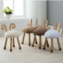 Silla de cuerno de oveja pequeña de estilo nórdico encantador, muebles decorativos para habitación de niños