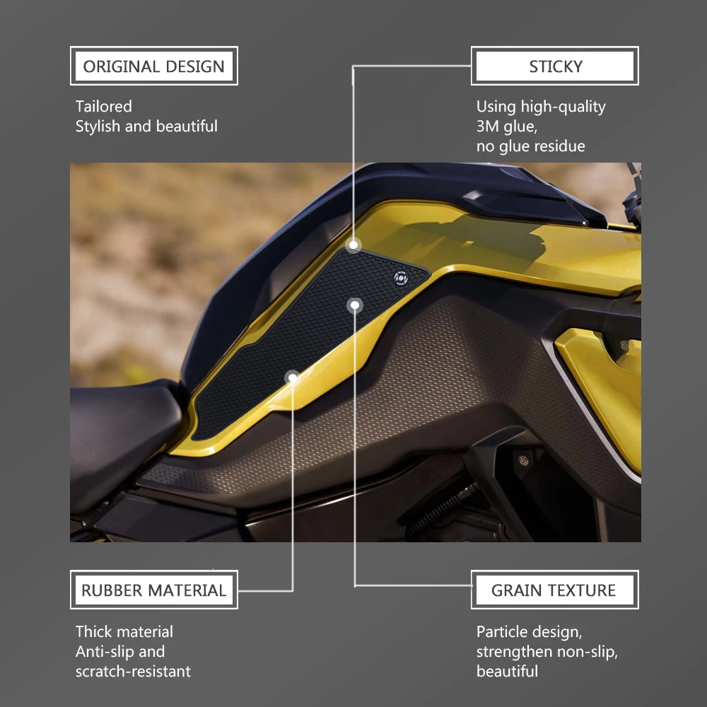 وسادة خزان ملحقات الدراجة النارية وسادة خزان الوقود لسيارات BMW F750GS F850GS F750 F850 GS 2017 - خزان الوقود الجانبي غير القابل للانزلاق وسادة مقاومة للماء #4