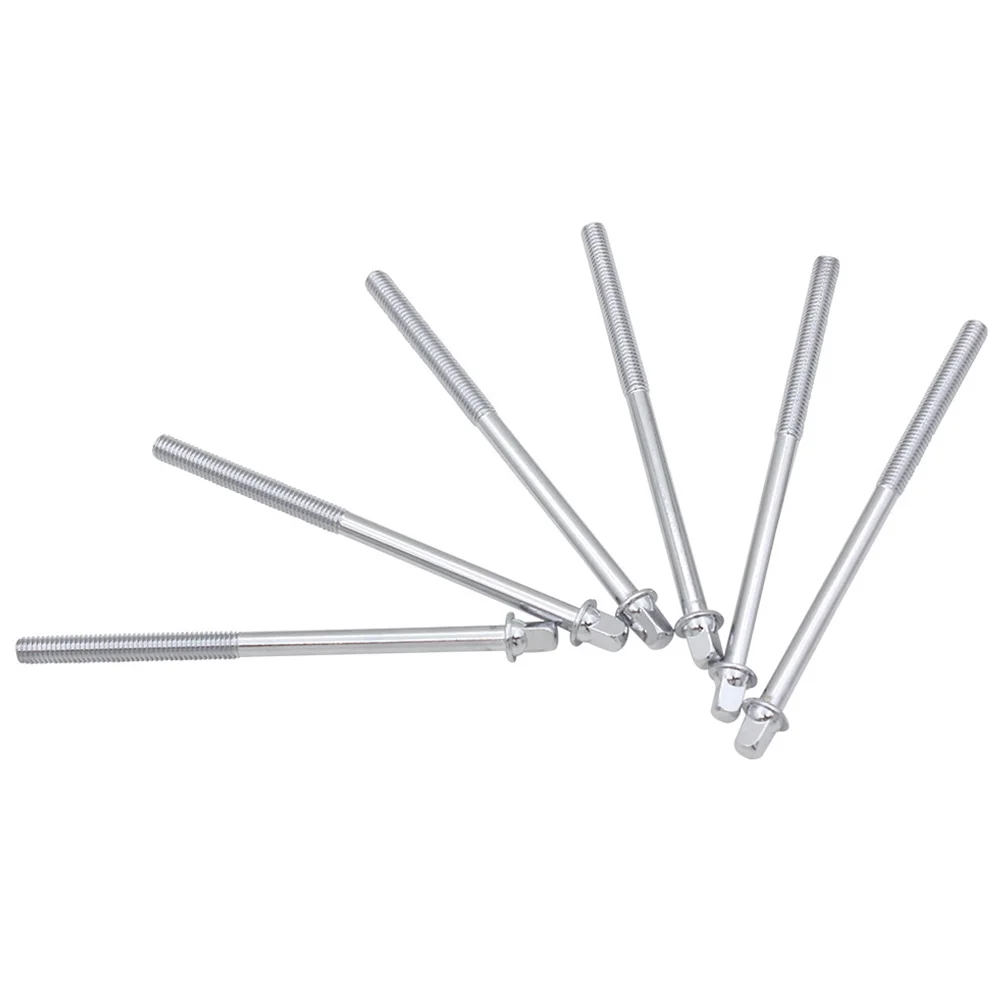 

6 Pcs Tie Rod Drum Screws Roller Snare Iron Plating Percussion Accessories for Kit