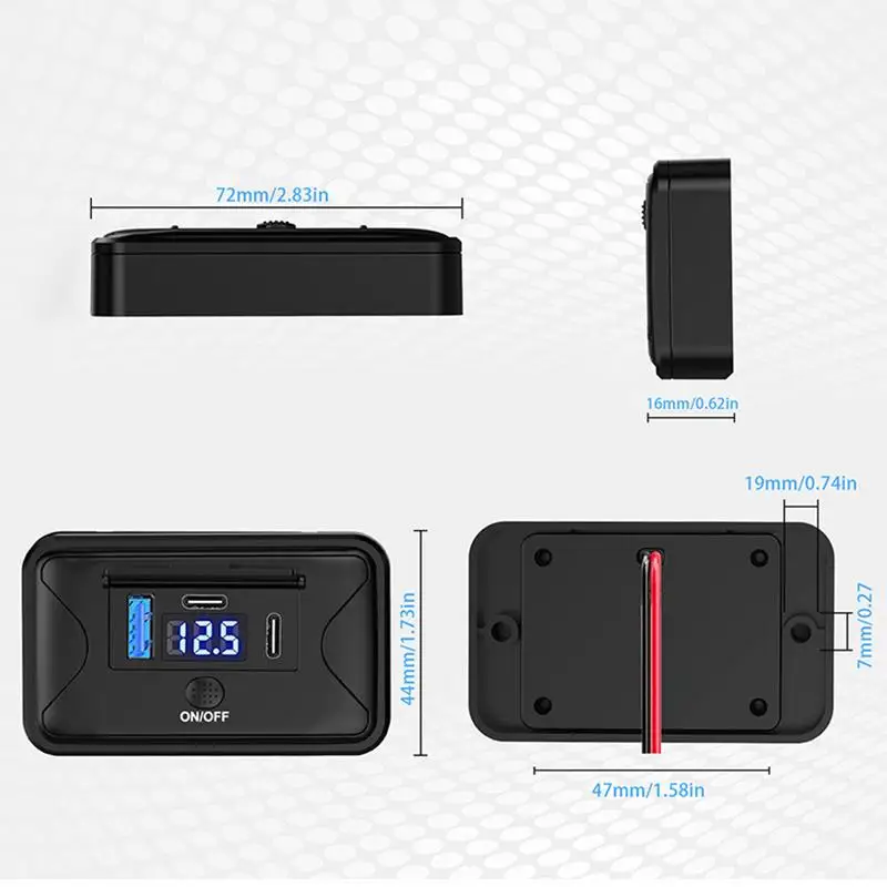 Station de charge rapide étanche pour camion mural, affichage de la tension, chargeur de voyage pour véhicule, prise de voiture stable, adaptateur de sortie pour montres