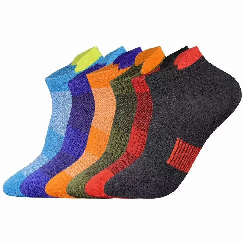 

1/6 Pairs Ear Lifting Breathable Mesh Sweat Wicking Elastic Sports Socks for Outdoor Fitness and Running Men's Short Socks 2026