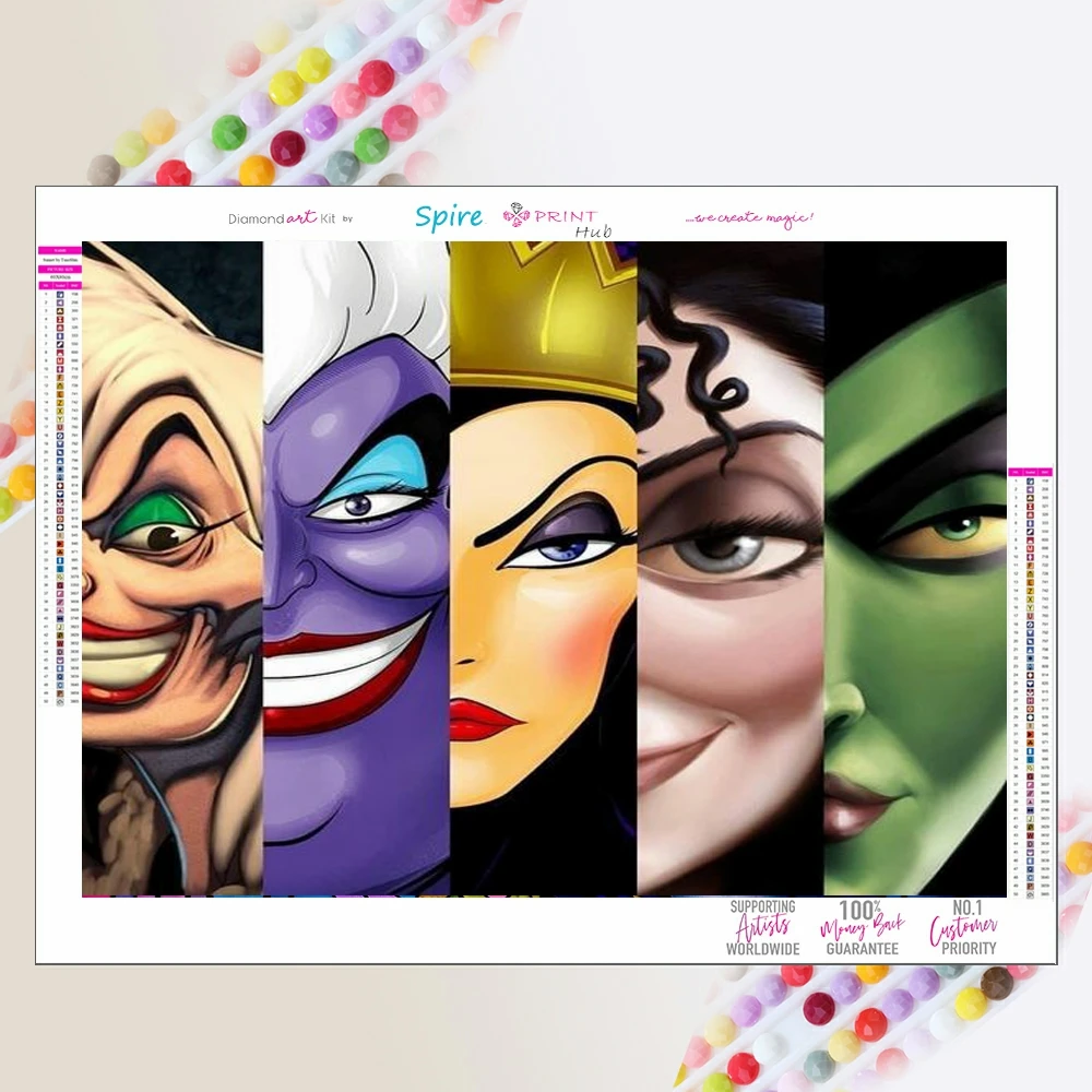 

Disney Villain AB Diamond Painting Kit Embroidery New Collection 2023 Superhero Diy Art Mosaic Stitch Home Decor Children's Gift