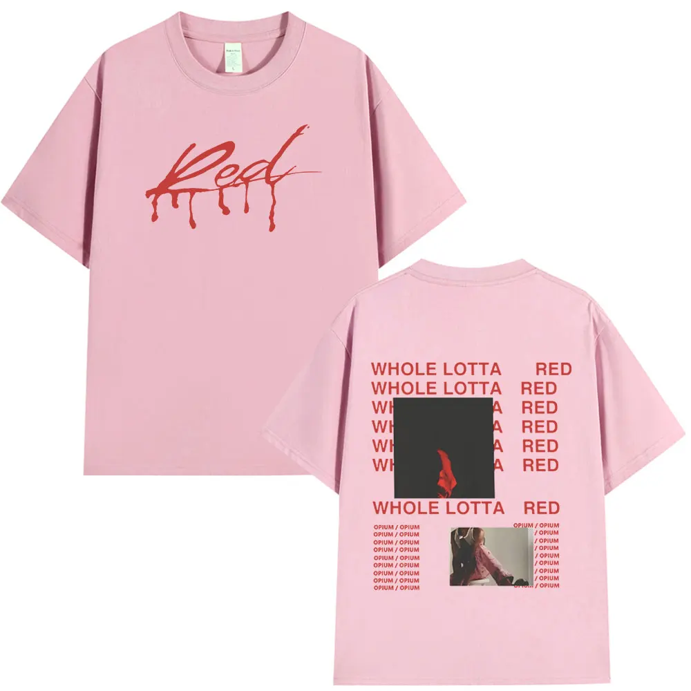 Rapper Playboi Carti T Shirt Album Whole Lotta Red Opium Merch T Shirts Men Women Fashion Hip Hop Oversized T-shirt Streetwear