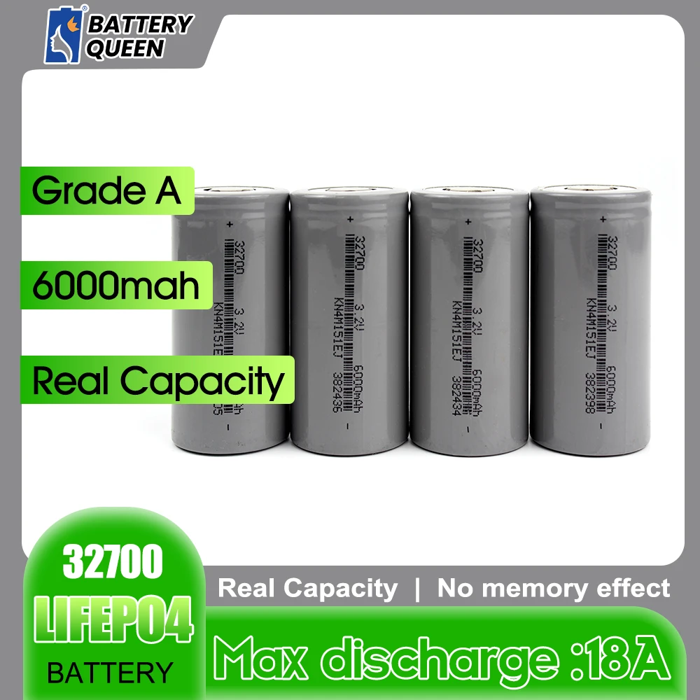 

18650 32700 Battery 6000mAh 3.2V Rechargeable Lifepo4 Battery Pack 3000 Cycles For Headlamp Flashlight