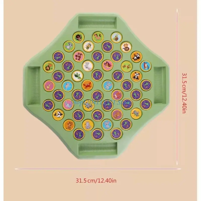 P9FC Animal Fruit Flipping Cognitive Memoria Cognitiva Juego tablero Padre-Hiñón Interactivo Memoria juguete Ajedrez a