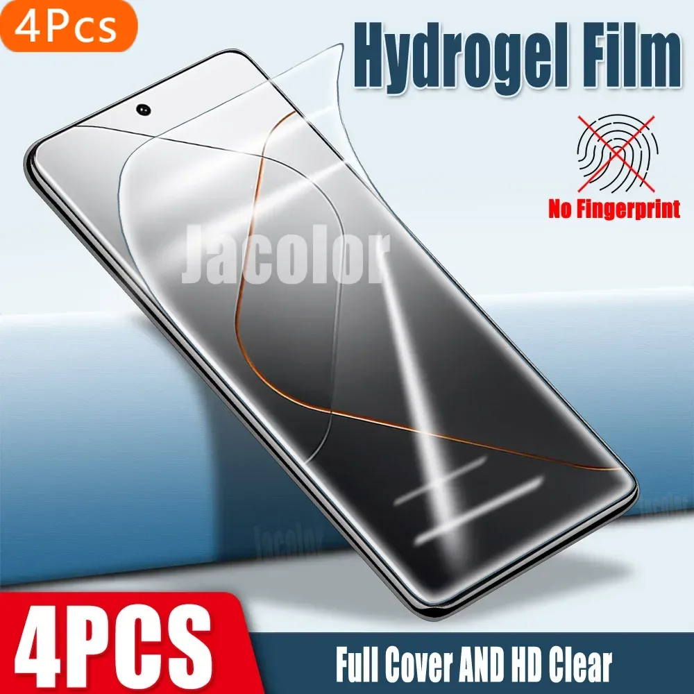 4 قطعة حامي جل الشاشة لشاومي 14 برو 13T 13 الترا 12s 12X 12 لايت سلامة هيدروجيل فيلم Xiomi 14Pro غير الزجاج المقسى