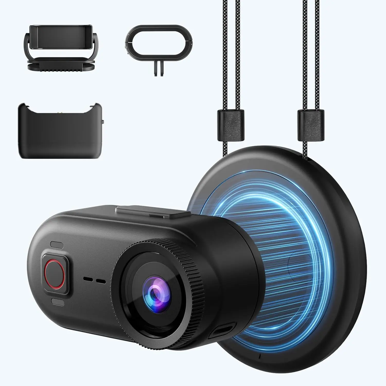 Compact 4K Action Camera with 10-Meter Waterproof Body, Built-in 64GB Storage, Wearable Thumb-Size Cam for Hands-Free POV Recording, Magnetic Mount Perfect for Running, Cycling, Swimming, and Hiking