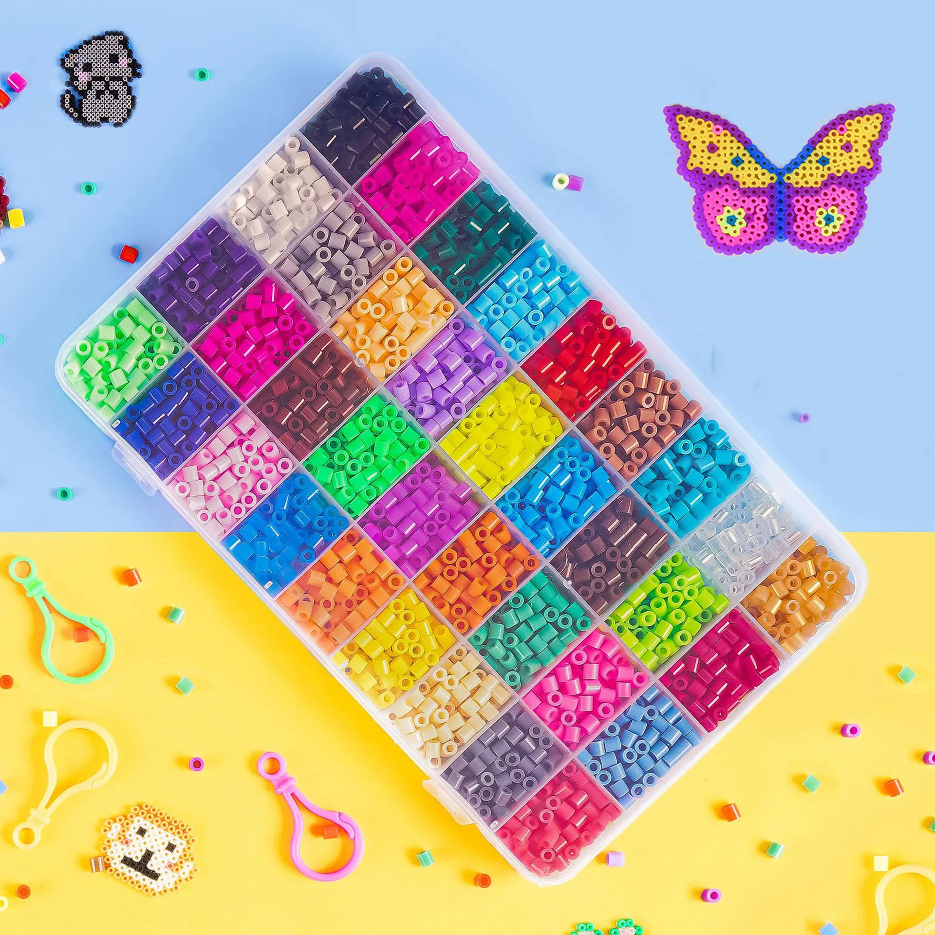 

5 мм, 36 цветов, 3500 шт., пиксельные головоломки, гладильные бусины для детей, комплект бусин с предохранителем, сделай сам, высокое качество, подарок ручной работы, игрушка, плавящие бусины