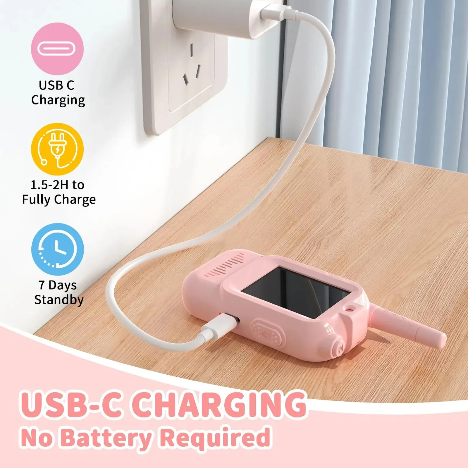 الأطفال فيديو إنترفون 2 قطعة فيديو لاسلكي تخاطب فيديو إنترفون الخطوط بنقرة واحدة دعوة الكرتون مغير الصوت هدية للأطفال