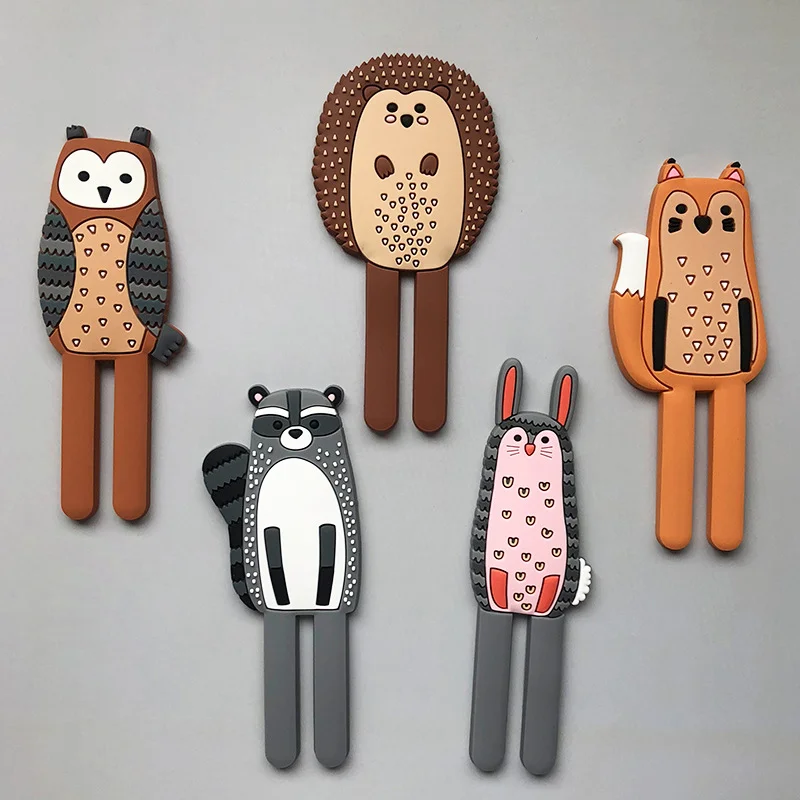 Cute Animals Magnetic Hook Key Holder Hanger Magnets for Fridge Kitchen Bathroom Organizer Storage Refrigerator Message Sticker