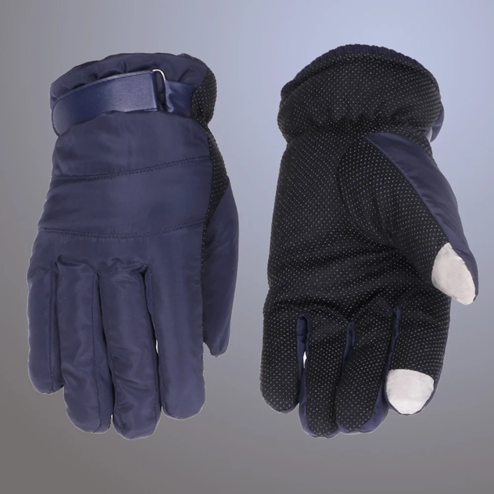 

Dark Blue Unisex Ski Gloves Touch Screen Winter Warm Finger Protection for Hiking Climbing Outdoor Sports Unisex Ski Gloves