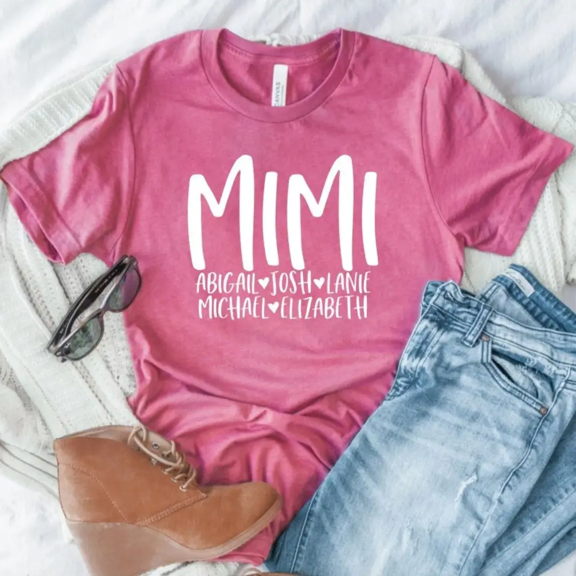 Personalized Mimi T-shirt With Grandkids Names - Mimi Shirt - Gift For Mimi - Mother's Day Gift Idea - Mimi T-shirt