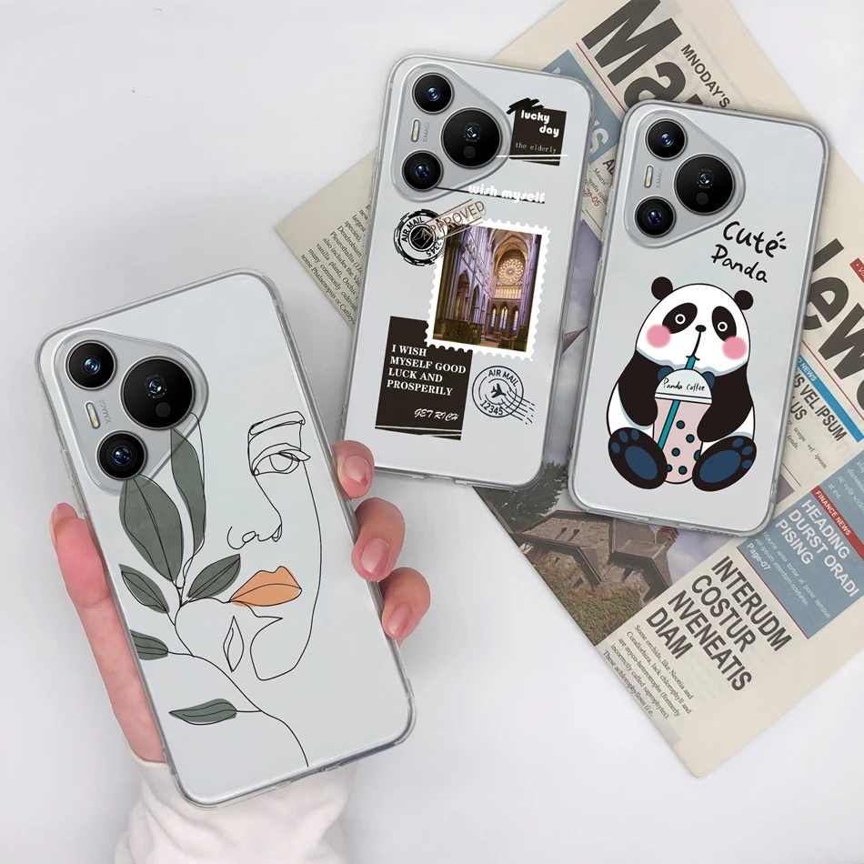 Case For Huawei Pura 70 Pro Ultra Gradient Color Clear Phone Cover For Pura70 70Pro 70Ultra Soft Silicone Anti Drop Back Cover