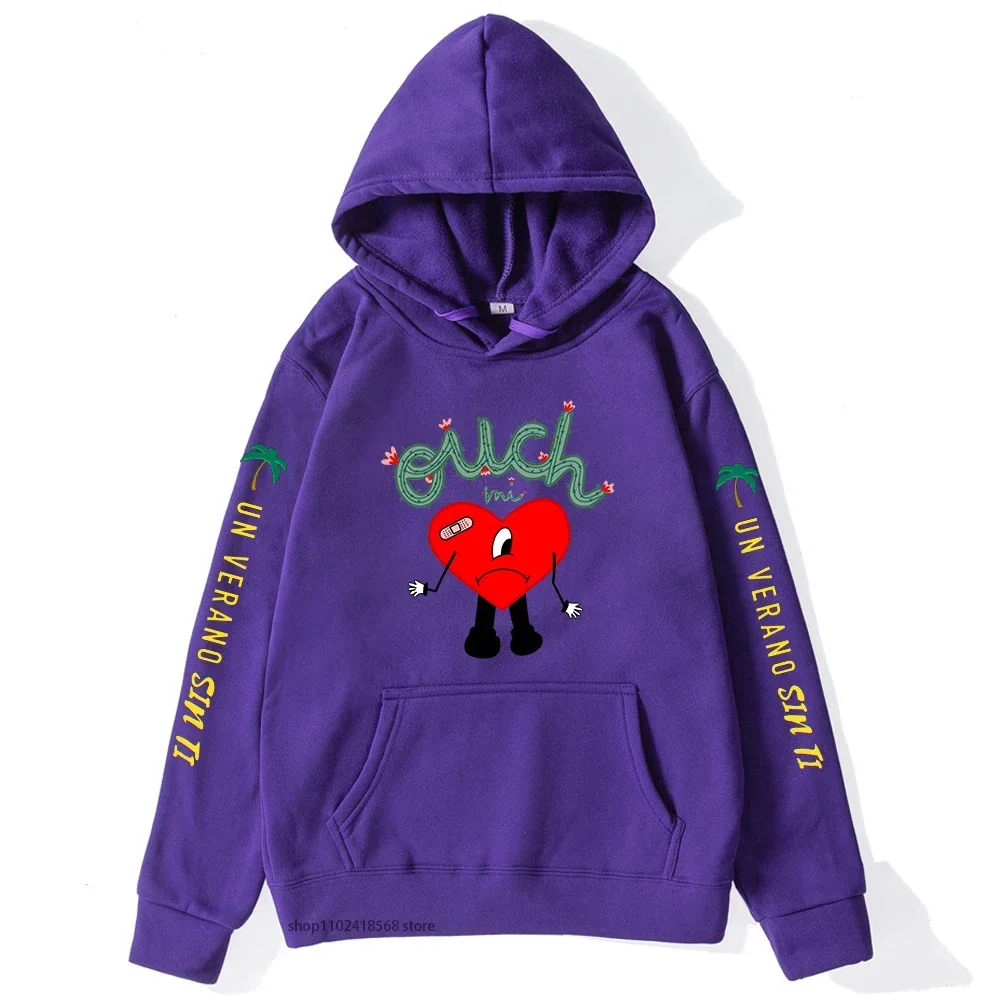 Kawaii باد الأرنب-Un Verano Sin Ti هوديس المرأة موضة عادية الكرتون طباعة البلوز كم طويل سوداديرا كنزة بمقاس كبير