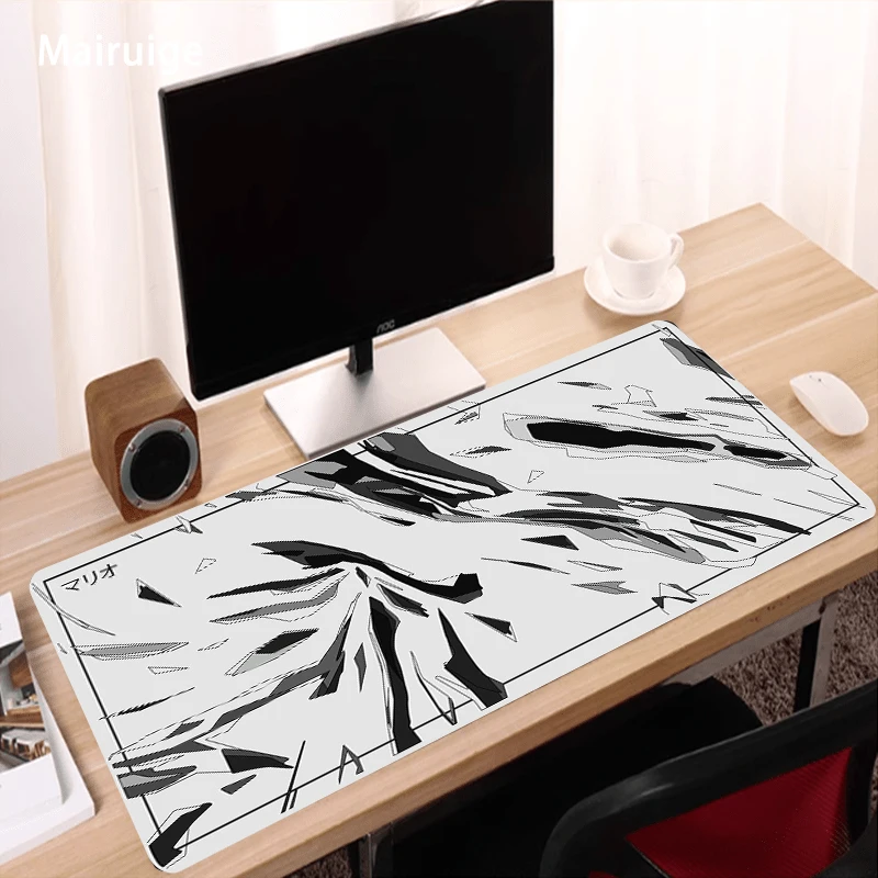 

Black and White Mouse Pad Gaming Mouse Mats Pink Japanese Mousepads Large Desk Pad Carpet Computer 900X400 Office Accessories