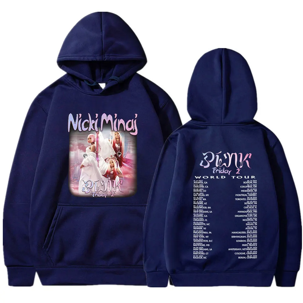 Nicki Minaj Pink Friday 2 World Tour Hoodie Men Women Clothing Fashion Hip Hop Oversized Hooded Sweatshirts Fleece Warm Hoodies