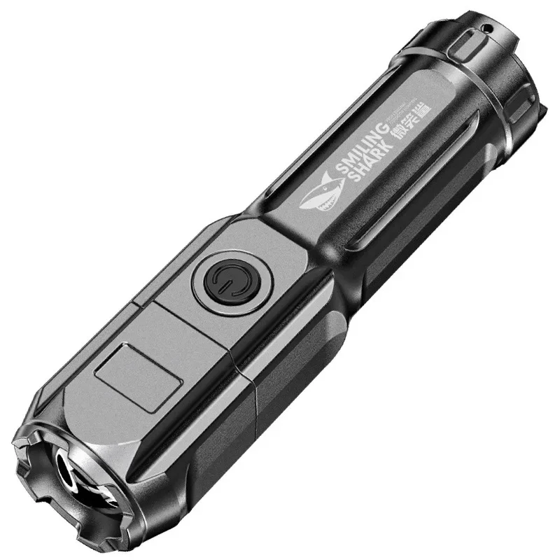 Smiling Shark Portable Zoomable Flashlight - High-Brightness Multicolor with 3 Modes for Camping