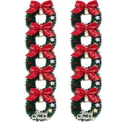 10 Pcs Christmas Wreath Tree Wreaths Hanging Decorations Miniature Garland Simulated Furniture Ornament Toy