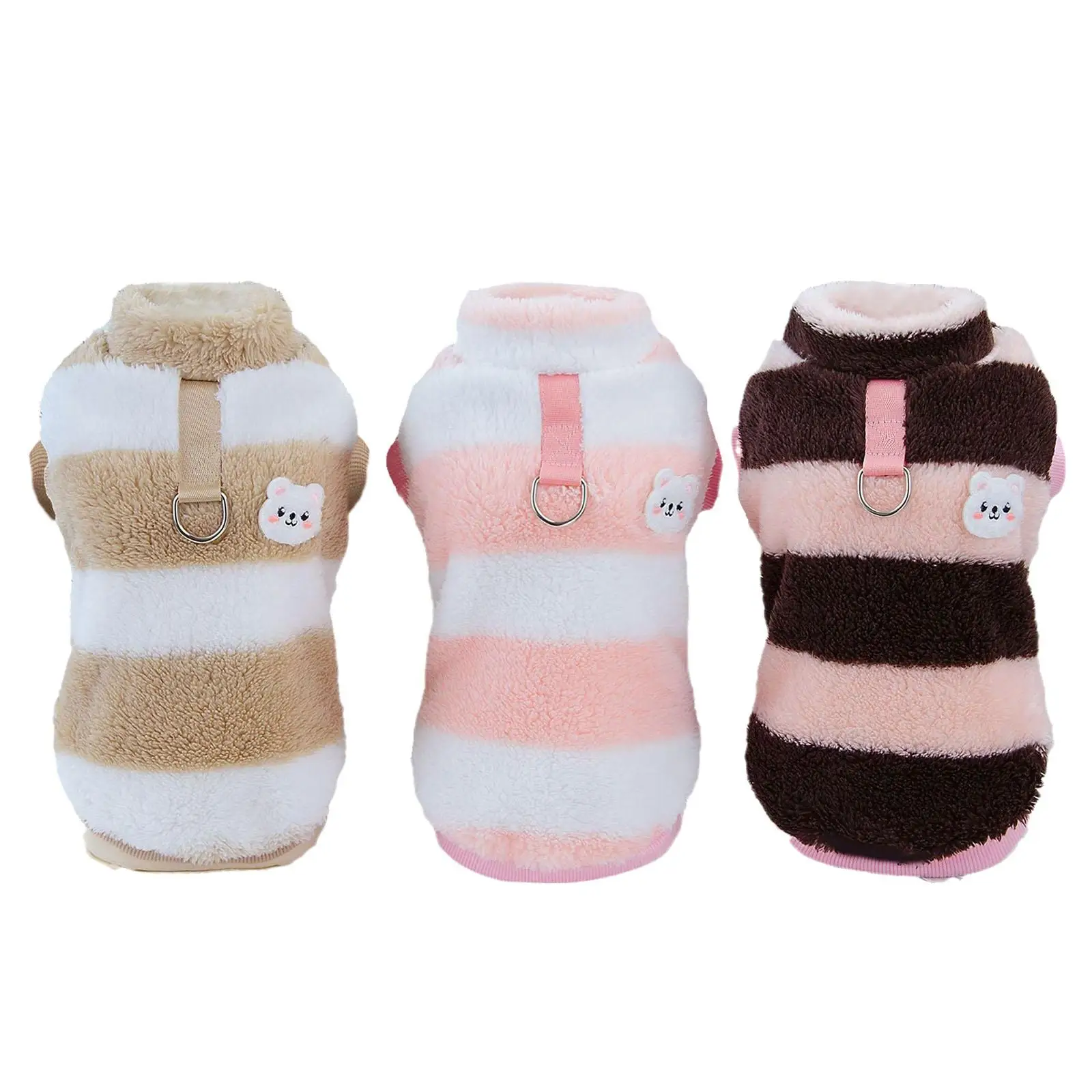 Fleece Dog Coat Clothes Photo Props Dog Winter Coat with D Ring Dog Winter Jacket for Park Travel Parties Jogging Walking