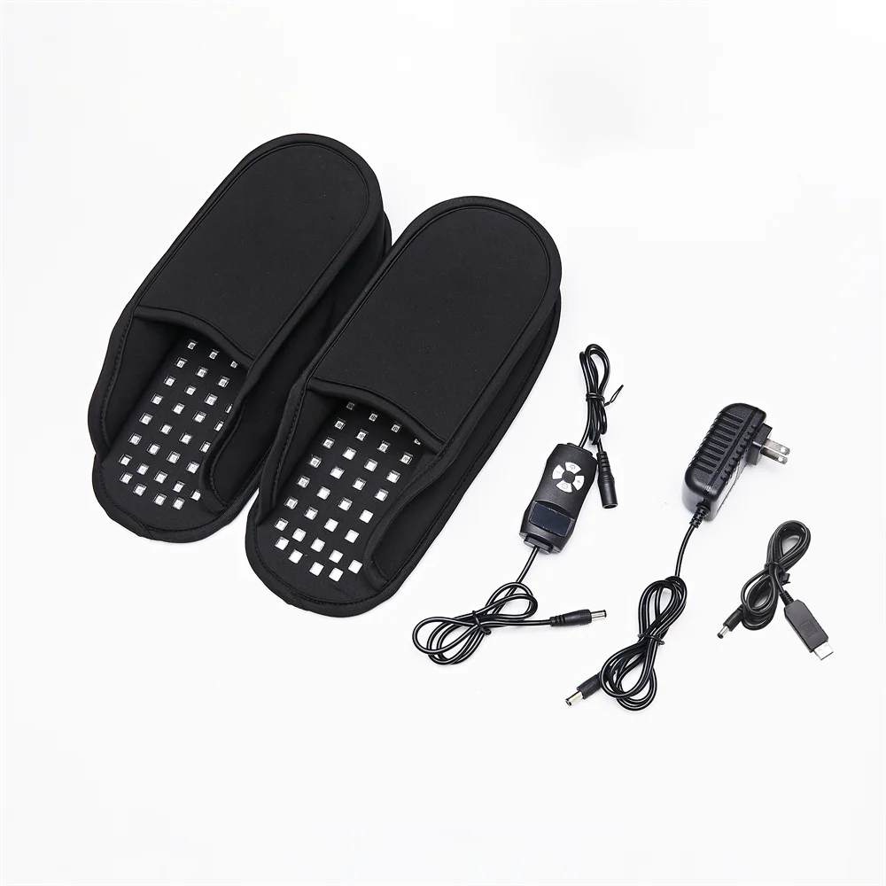 تصميم جديد 660nm 850nm العلاج بالضوء الأحمر المشي النعال بالقرب من أحذية العلاج بالضوء بالأشعة تحت الحمراء القدم النعال العلاج الصحي