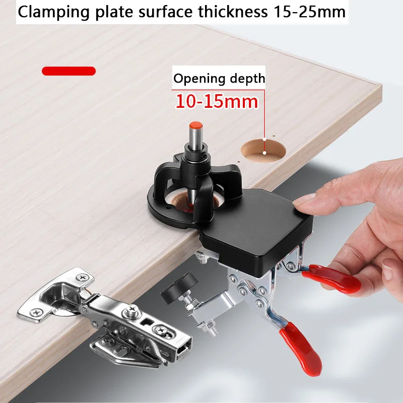 Localizzatore guida per foratura per fori per la lavorazione del legno Maschera per alesatura cerniera da 35 mm Modello efficiente Installazione di apri fori per porta dell'armadio