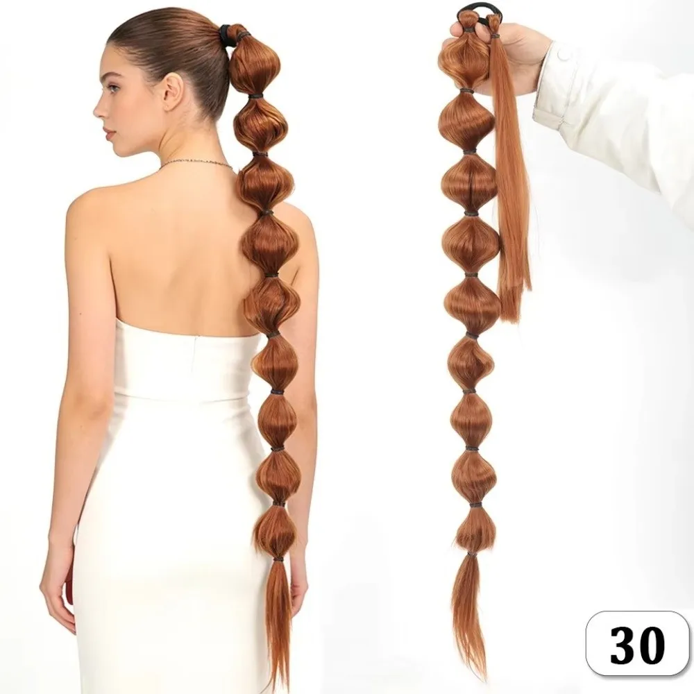 Extended Length Bubble Ponytail Extensions Voluminous Look Bubble Style African Fluffy Ponytail Fluffy Texture