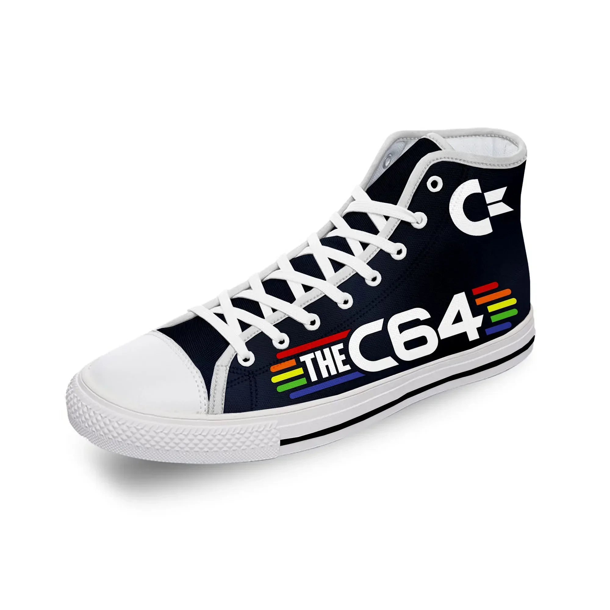 

Commodore C64 SID Amiga Computer White Cloth Fashion 3D Print High Top Canvas Shoes Men Women Lightweight Breathable Sneakers
