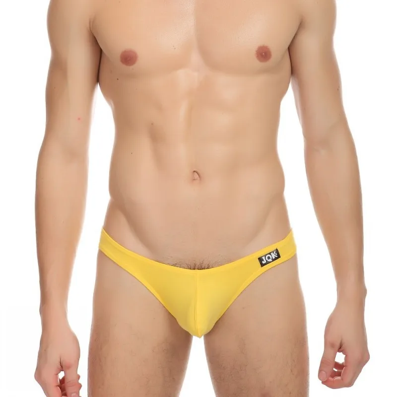 JQK-Calzoncillos de Lycra y algodón para hombre, ropa interior Sexy gay, Bikinis de cintura baja sin costuras