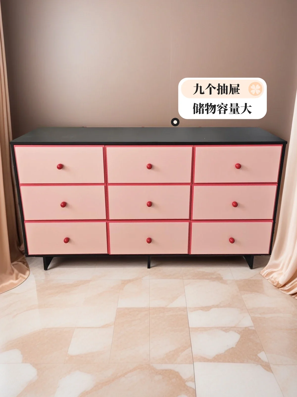 Color matching bedside table Living room retro mini storage chest of drawers Bedroom minimalist bedside table