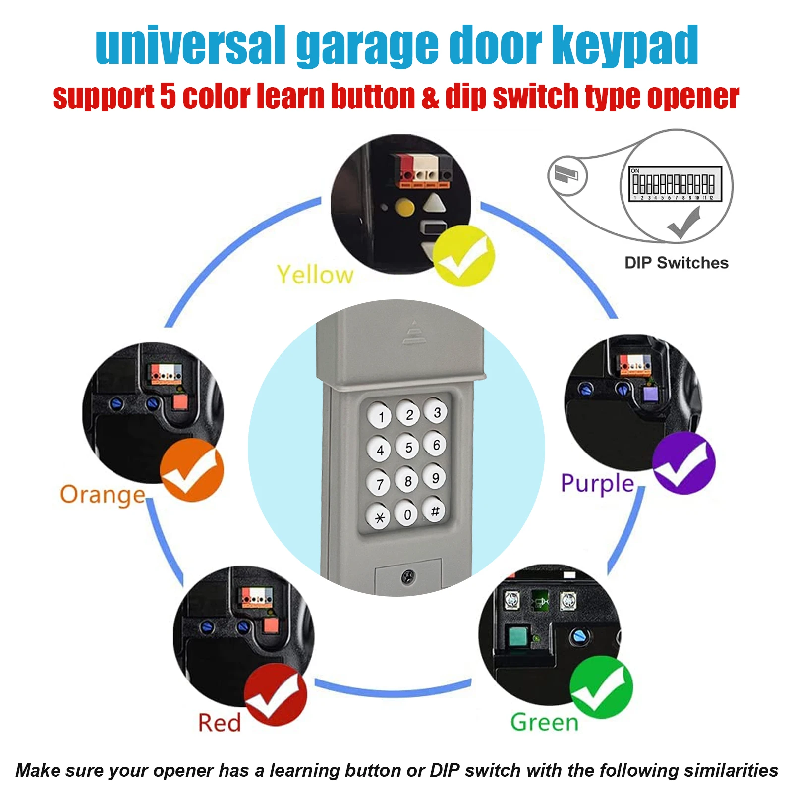 Wireless Garage Door Opener Entry System For Liftmaster 877MAX 377LM 977LM Remote Keyless Entry Keypad