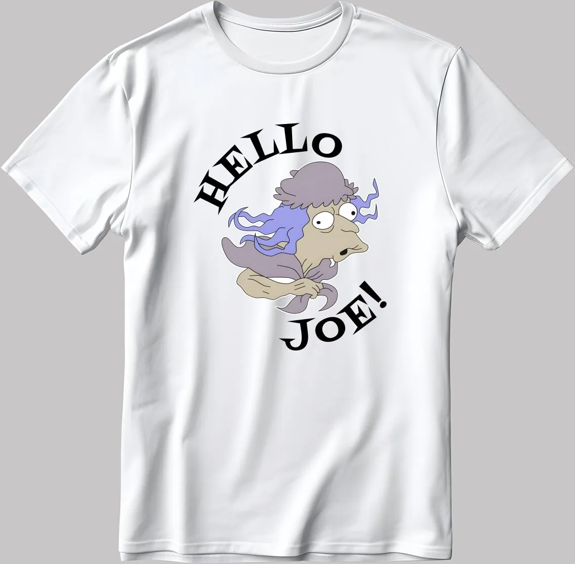 Белая черная футболка Hello Joe N195