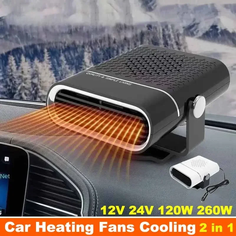 Defrosting Heater Mini Cooling 2 in 1 Car Heating Fans 12V 24V 120W 260W Electric Autonomous Windshield Defroster Demister