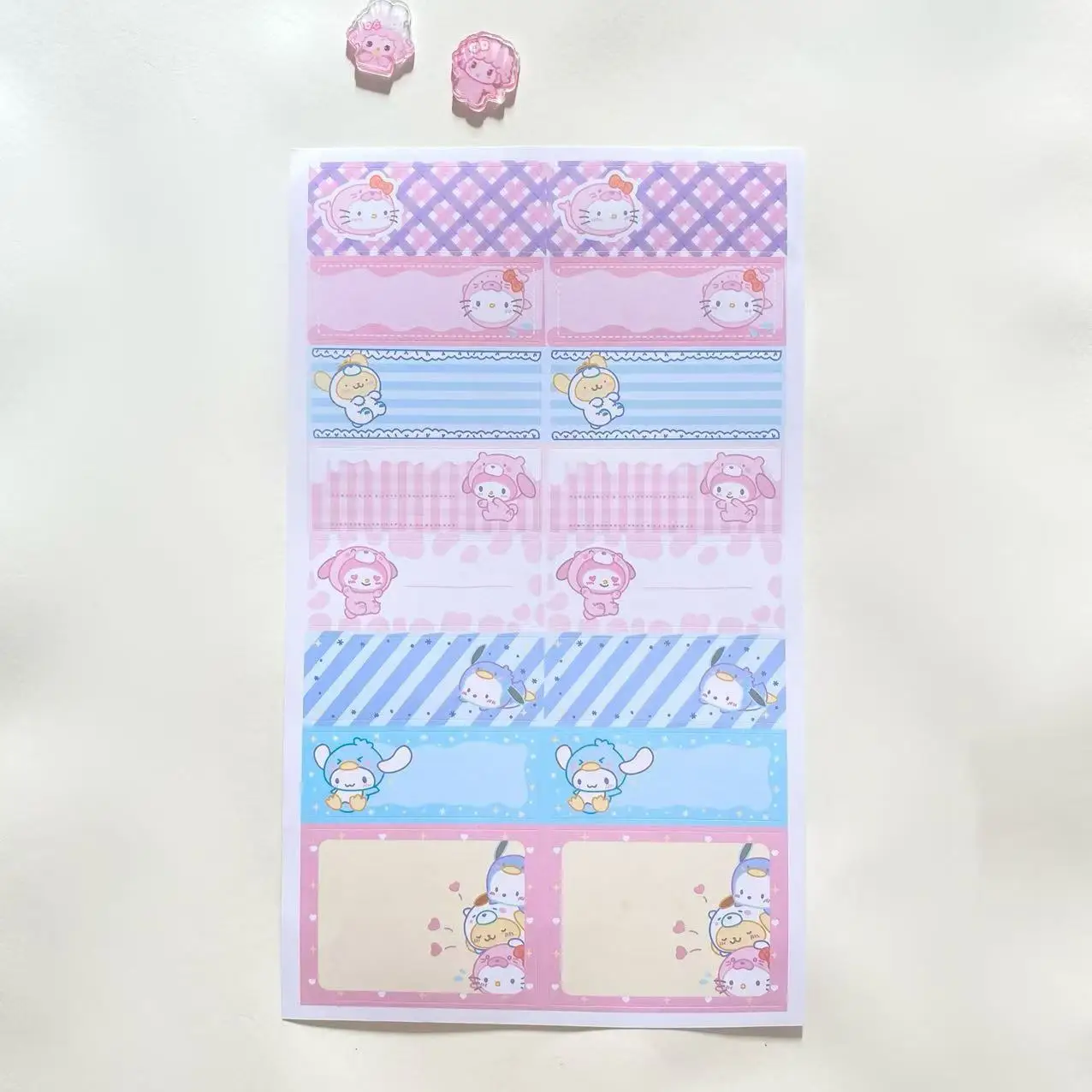Sanrio Sticker Label Sticker Cartoon Cute Creative Hand Account Decoration Memo Self-adhesive Student Name Stationery Decoration