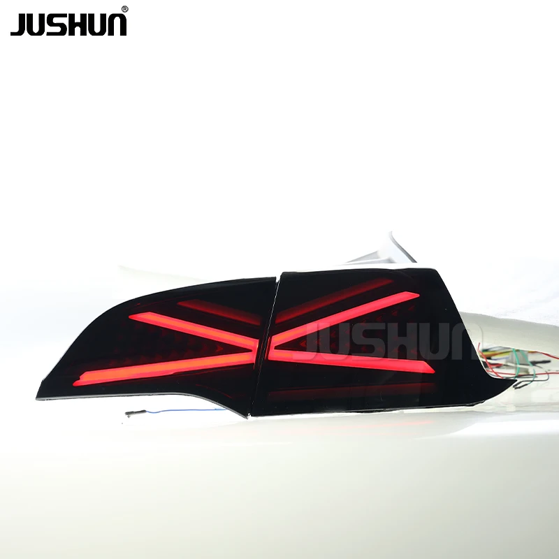 

JUSHUN OEM стиль черный корпус задние фонари для Tesla Model 3 2017-2023 водонепроницаемый IP67 CANBUS без ошибок новый цвет 8000 К
