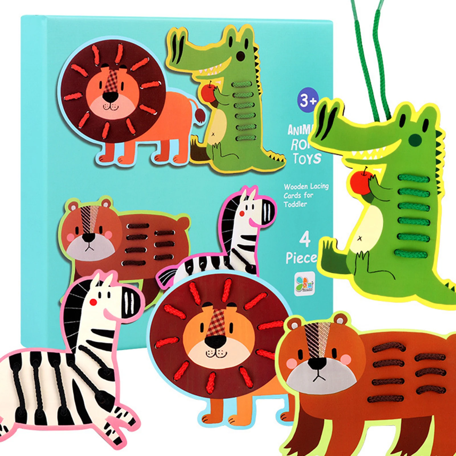 Children's Puzzle Threading Board Game Hand-eye Coordination Toy Multi-Theme