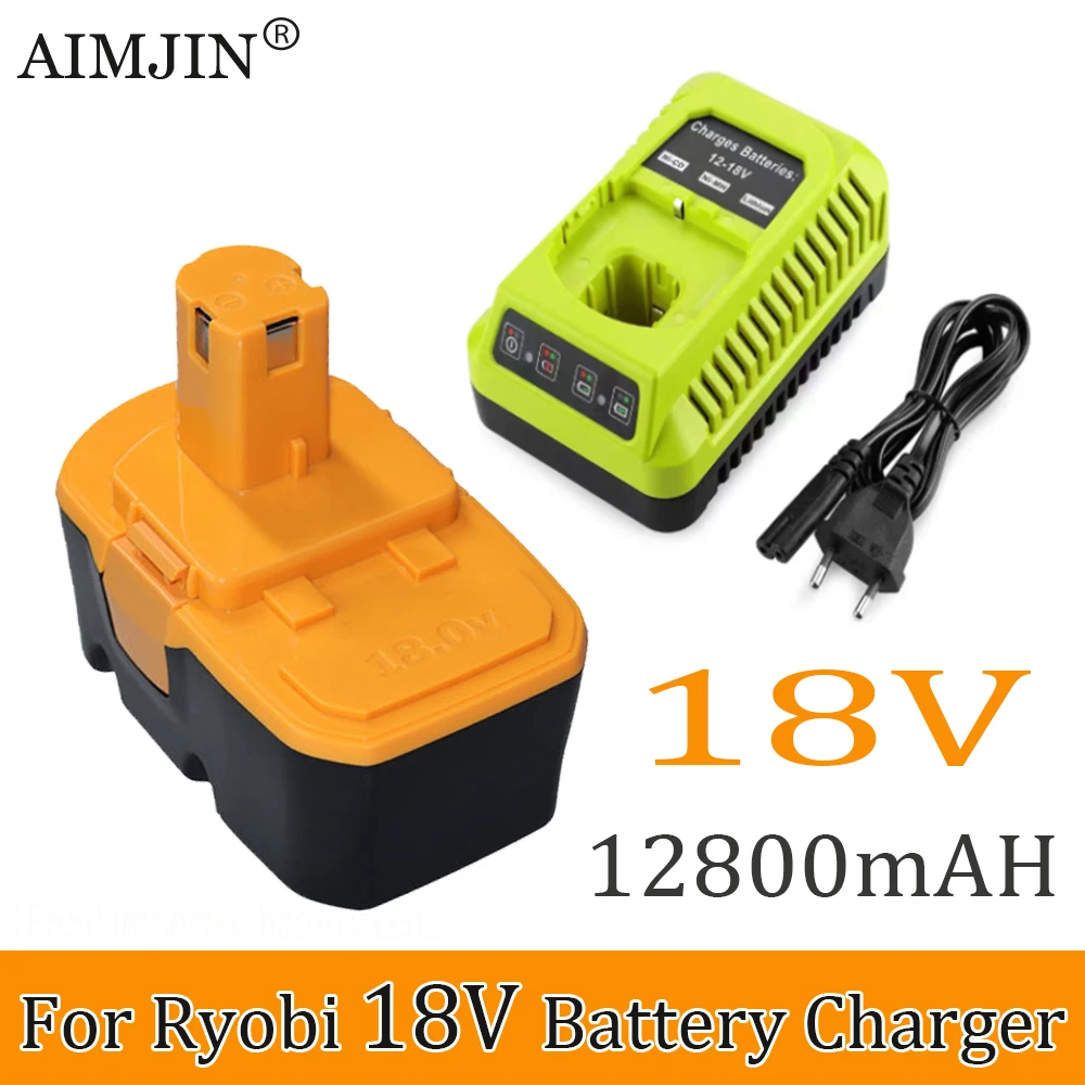 

For Ryobi 18V 12800mAh Ni-MH Rechargeable Battery Cordless Power Tool Battery+charger