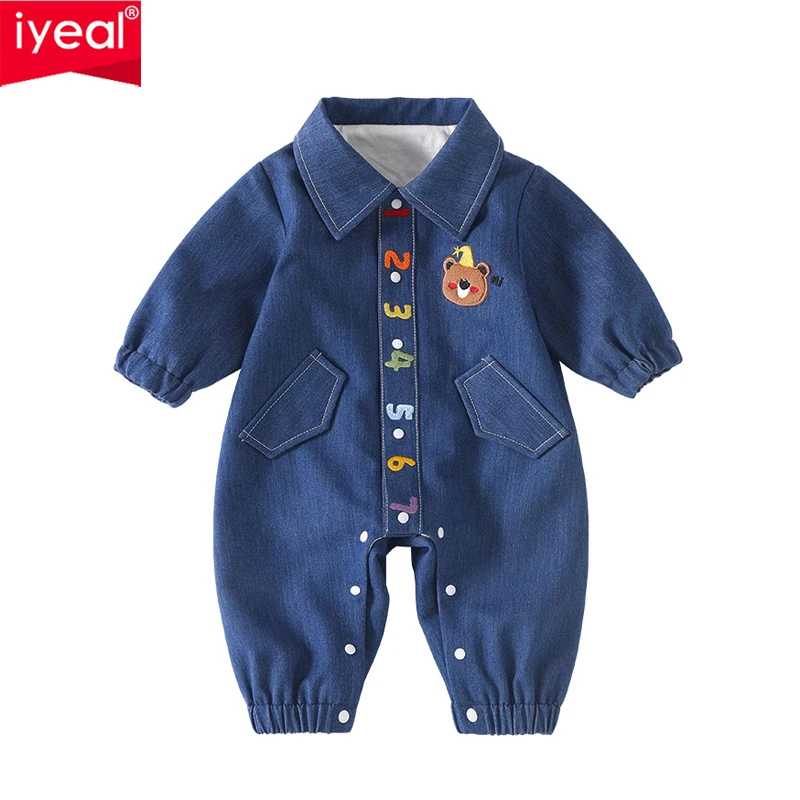 IYEAL Kids Jeans Baby Rompers Spring Boys Girls Overalls Bebe Jumpsuit Pants Toddler Trousers Kids Clothes Children Clothing