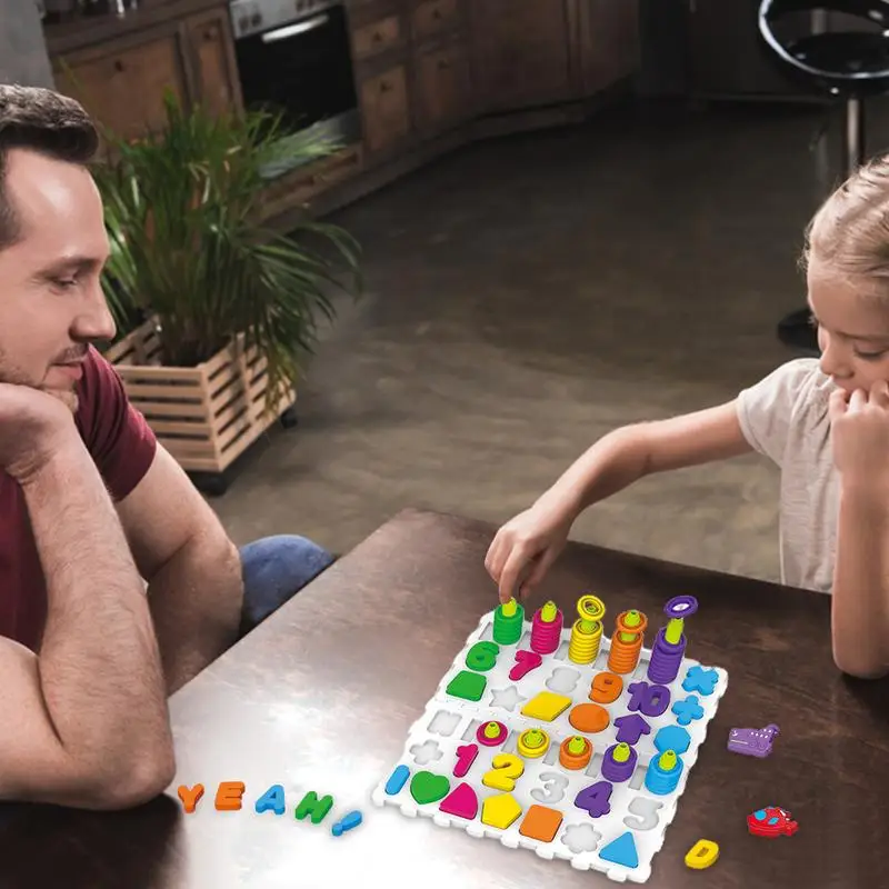 Nummervorm Matching Game Grappig Alfabet Nummervorm Matching Table Game Vorm- en kleurherkenningsspel voor meisjes Jongens Kinderen